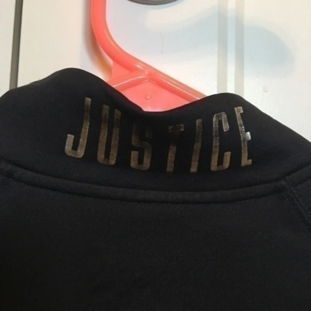 Justice Girls size 10 black  1/4 zip jacket